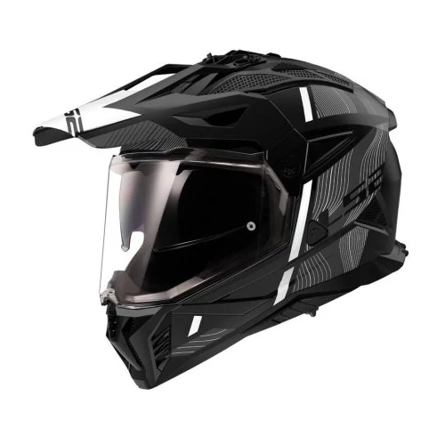 LS2 MX702 PIONEER II HILL MATT BLACK WHITE-06 - M