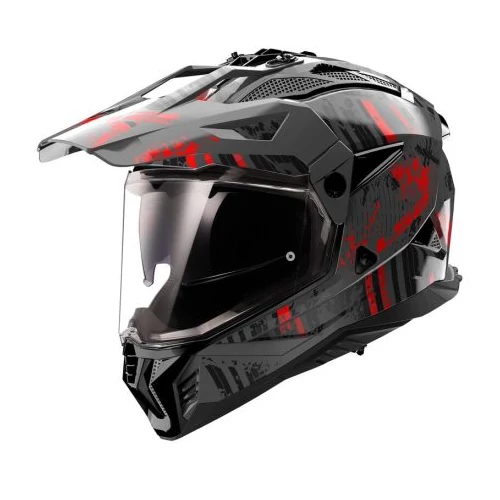 LS2 MX702 PIONEER II CRAZY M.BLACK RED-06 - XL