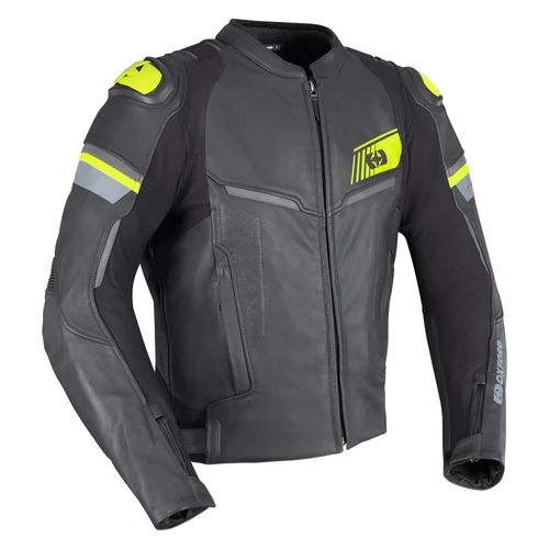 Oxford Cypher 1.0 Motoros Bőrkabát Fekete/Fluo - több méretben