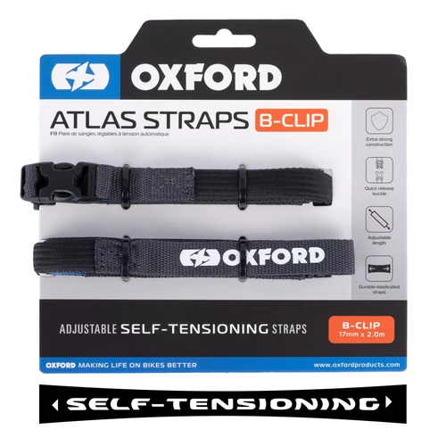CSOMAGRÖGZÍTŐ Oxford Atlas B-CLIP 17mm x 2.0M Asphalt (Pair)