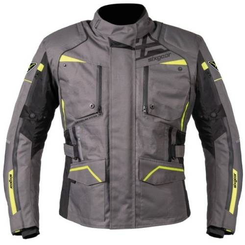 Sixgear Clash textil motoros kabát - szürke-fekete-uv - L