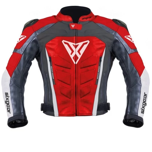 Sixgear Phoenix bőrkabát - fekete-piros-fehér - M