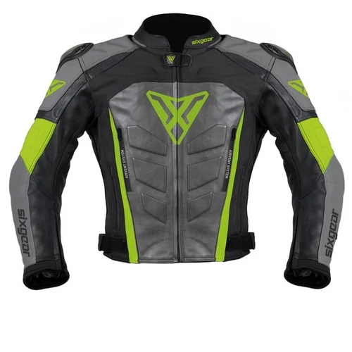 Sixgear Phoenix bőrkabát - fekete-szürke-uv - M