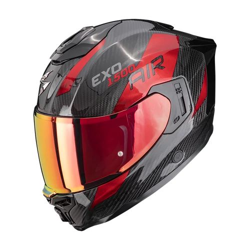Scorpion Exo-1500 Carbon Air Platted bukósisak - fekete/piros - XS