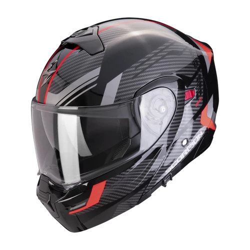 Scorpion bukósisak Exo-930 Evo Sikon - fekete-ezüst-piros - S